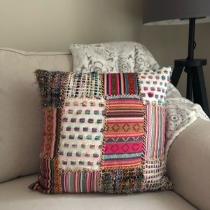 World Market Patchwork 18in by 18in Throw Pillow
